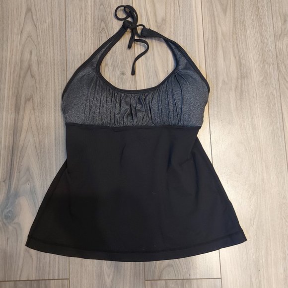 Lululemon Black/ Stone Gray Halter Top - Picture 1 of 6